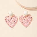 Fashion Heart Leaf Acrylic Inlaid Pearl Stud Earrings Wholesalepicture8