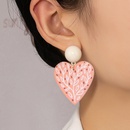 Fashion Heart Leaf Acrylic Inlaid Pearl Stud Earrings Wholesalepicture9