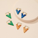 vintage geometric Vshaped color alloy hoop earrings wholesalepicture8