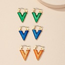 vintage geometric Vshaped color alloy hoop earrings wholesalepicture9