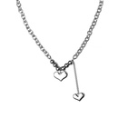 retro solid heart pendent hiphop titanium steel splicing chain necklace femalepicture10