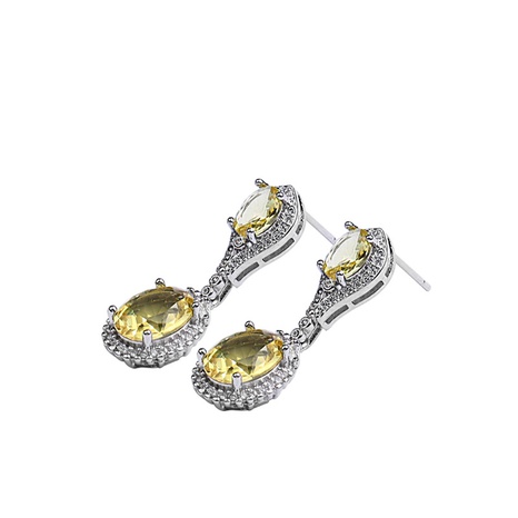 Mode Wassertropfen besetzt mit Zirkon Kupfer Ring Halskette Ohrringe Schmuck dreiteiliges Set's discount tags