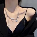 Retro light luxury pearl stacking trend dog tag titanium steel collarbone chainpicture7