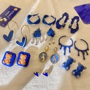 Blue heart fashion girl earrings simple trend copper earringspicture6
