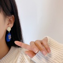 Blue heart fashion girl earrings simple trend copper earringspicture8