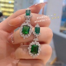 fashion full of diamonds earrings retro dark green zircon girls earringspicture6