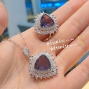 fashion amethyst zircon inlaid necklace ring set wholesalepicture7