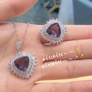 fashion amethyst zircon inlaid necklace ring set wholesalepicture8