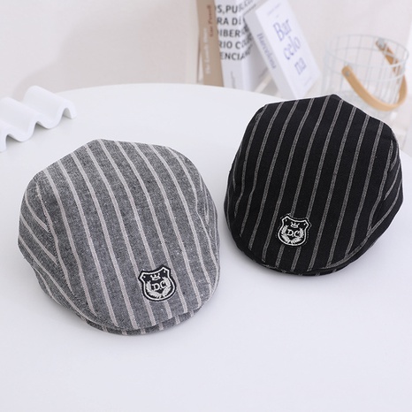 children's striped beret Korean baby fashion label baseball cap wholesale's discount tags