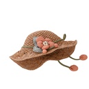 Korean woven straw hat summer childrens new big flower sunscreen fishermans hatpicture10