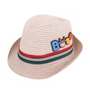 Childrens summer straw hat summer new British style calf overturned jazz hatpicture10