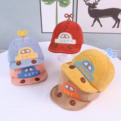 children's baby hat autumn new soft edge cartoon car sunshade baseball cap's discount tags