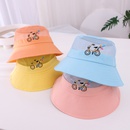 Korean childrens summer mesh hat embroidery bicycle big brim sunscreen fisherman hatpicture1