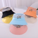 Korean childrens summer mesh hat embroidery bicycle big brim sunscreen fisherman hatpicture2