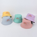 M rainbow embroidery childrens hat spring doublesided can wear fisherman hatpicture2