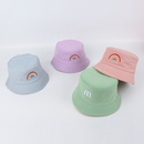 M rainbow embroidery childrens hat spring doublesided can wear fisherman hatpicture3