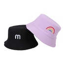 M rainbow embroidery childrens hat spring doublesided can wear fisherman hatpicture5