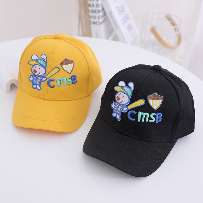 cartoon children spring and autumn rabbit embroidery baseball hat wholesale