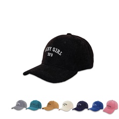fashion corduroy simple embroidered letters brim peaked cap wholesale