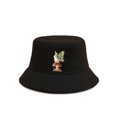 lindo sombrero de sombrilla de ala ancha con patrón de conejo de hongo pescador
