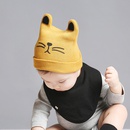 Meow pattern knitted hat Korean new baby beanie hat autumn and winterpicture6