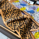 Korean flower silk scarf female spring and autumn decorative long scarfpicture8
