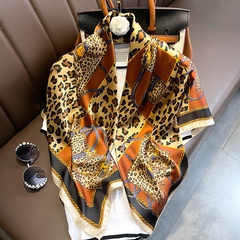wholesale stitching chain money leopard bag pattern sunscreen 90cm large square scarf