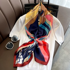 90cm grands foulards carrés foulards en soie pour femmes châles de printemps et d'automne