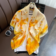 2022 nueva bufanda de seda de simulación bufanda decorativa con estampado floral versión coreana bufanda cuadrada grande