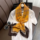 Nouveau foulard en soie imprim couronne jaune printemps et t simulation foulard en soie chlepicture7