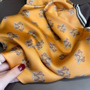 Nouveau foulard en soie imprim couronne jaune printemps et t simulation foulard en soie chlepicture9