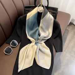 Nouveau foulard en soie assorti aux couleurs coréennes 90cm grand foulard carré