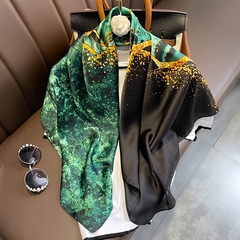 hit color print 90cm bufanda cuadrada grande bufanda de seda retro versión coreana bufanda chal