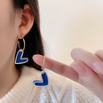 Blue heart fashion girl earrings simple trend copper earringspicture11