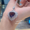 fashion amethyst zircon inlaid necklace ring set wholesalepicture11