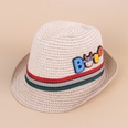 Childrens summer straw hat summer new British style calf overturned jazz hatpicture13