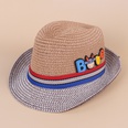 Childrens summer straw hat summer new British style calf overturned jazz hatpicture14
