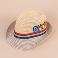 Childrens summer straw hat summer new British style calf overturned jazz hatpicture15