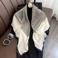 Fashion light luxury 90cm simulation silk scarf Korean simple striped large square scarfpicture21