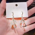 Fashion geometric triangle threedimensional tower copper inlaid zircon earrings wholesalepicture13