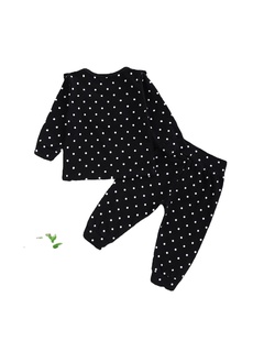 kid sports leisure polka dot sweaters and trousers suits