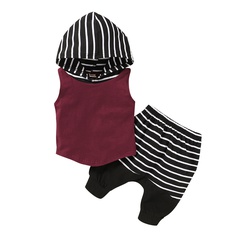 spring Children's Clothing Sleeveless Striped Two-Piece Set
