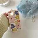 Handyhlle mit Blumendruck in Kontrastfarbe im koreanischen Stil passend fr iPhonepicture7