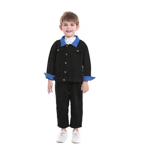 Spring and autumn children's denim jacket Korean ultra-short denim clothing  NHBMX623991's discount tags