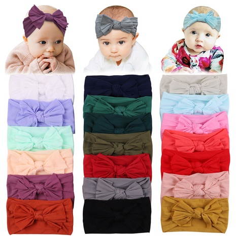 new wide-brimmed bow headband baby simple fashion nylon hairband NHYLX624189's discount tags