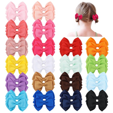 simple threaded ribbon candy color double-layer children's bow hairpin's discount tags