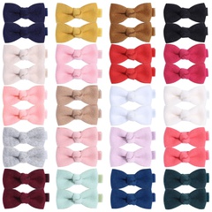 European and American children's hair accessories solid color bow hairpin