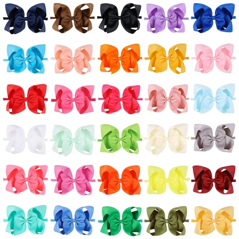 40 color threaded children's hairband warped flower bow headband baby hair accessories's discount tags