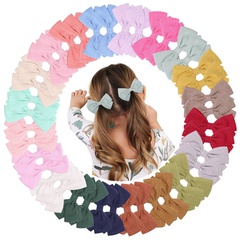 Accessoires de cheveux pour enfants en coton de couleur unie à la mode