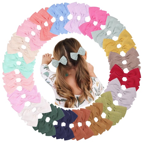 Accesorios para el cabello para niños de algodón de color sólido a la moda, horquilla con lazo's discount tags